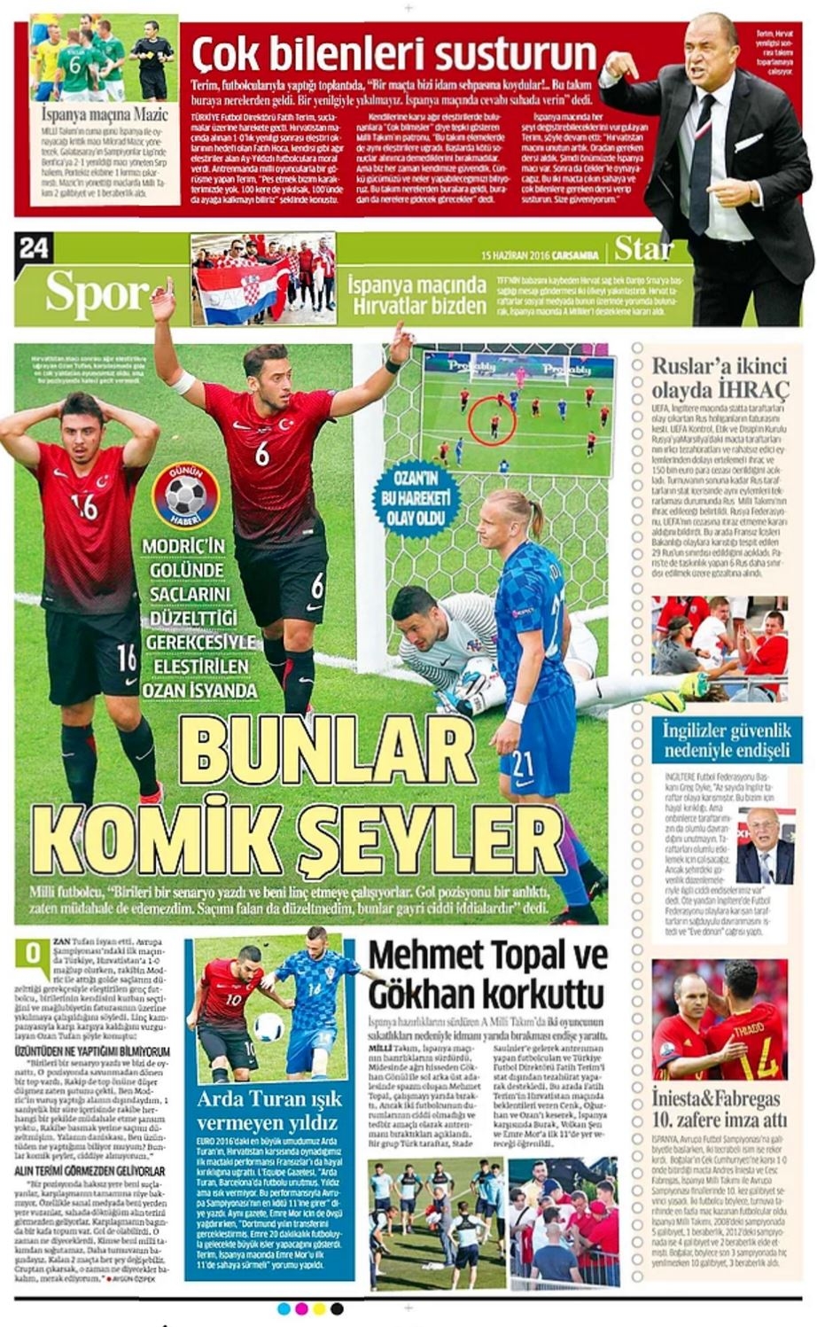 Günün Spor Manşetleri - 15 06 2016 19