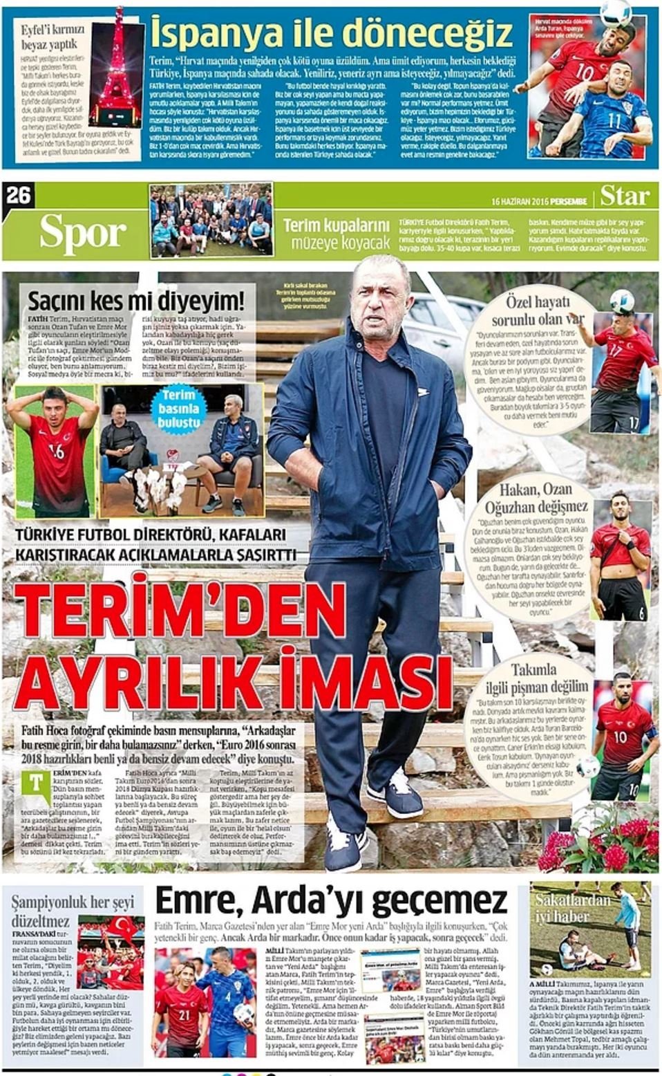 Günün Spor Manşetleri - 16 06 2016 18