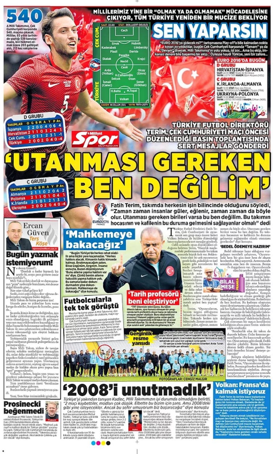 Günün Spor Manşetleri - 21 06 2016 11