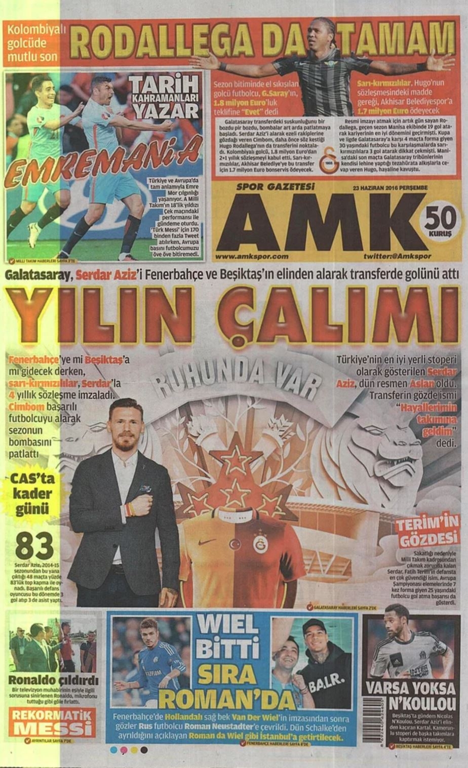 Günün Spor Manşetleri - 23 06 2016 17