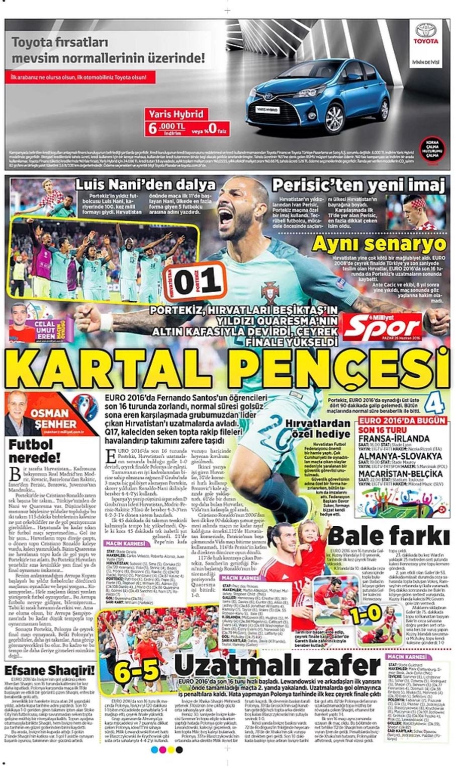 Günün Spor Manşetleri - 26 06 2016 12