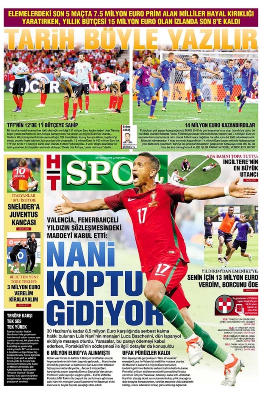 Günün Spor Manşetleri - 29 06 2016 8