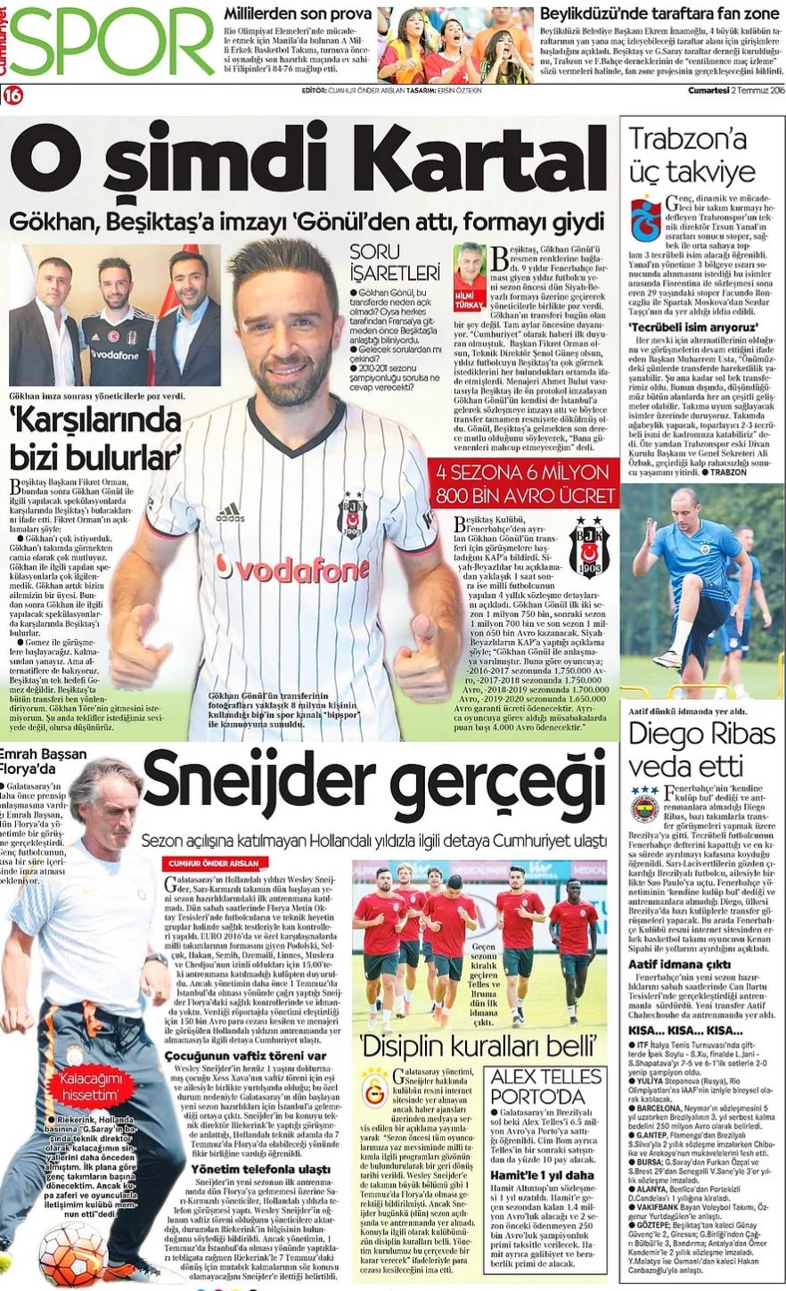 Günün Spor Manşetleri - 02 07 2016 3