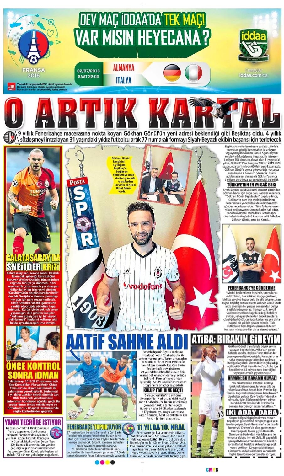 Günün Spor Manşetleri - 02 07 2016 9