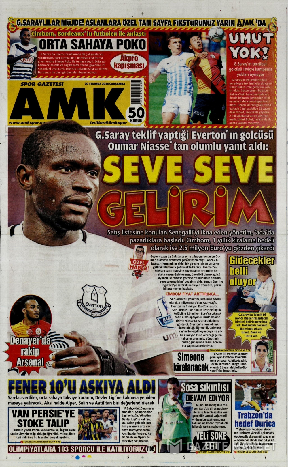 Günün Spor Manşetleri - 20 07 2016 1