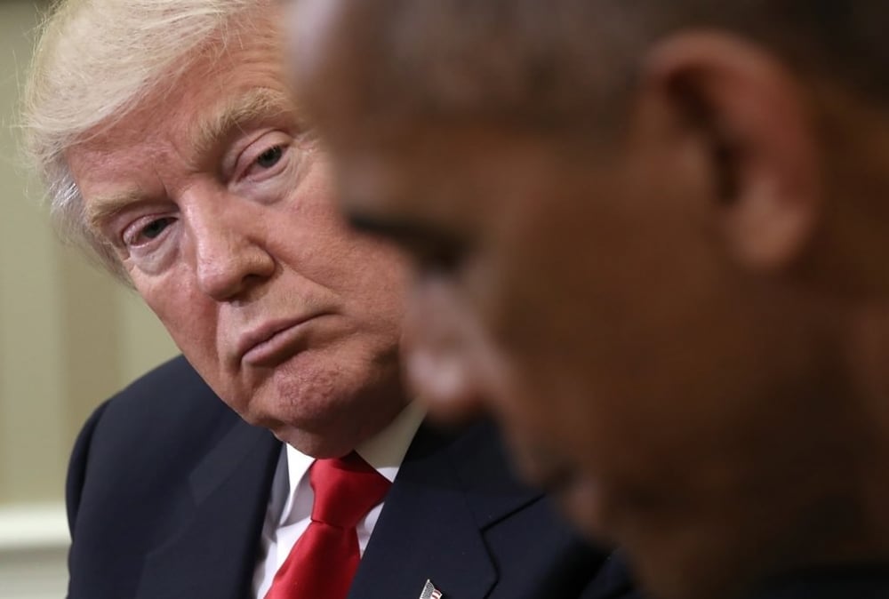 Trump Obama görüşmesinden ilginç kareler 5