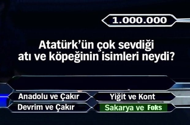 1 milyon değerinde sorular... 1