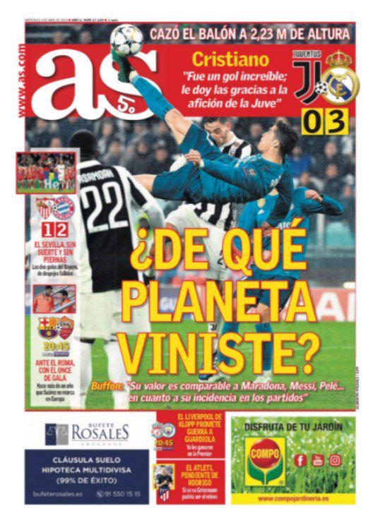 Ronaldo'nun golü gazete manşetlerinde 11