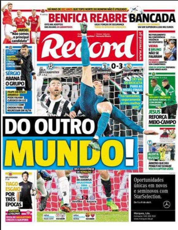 Ronaldo'nun golü gazete manşetlerinde 4