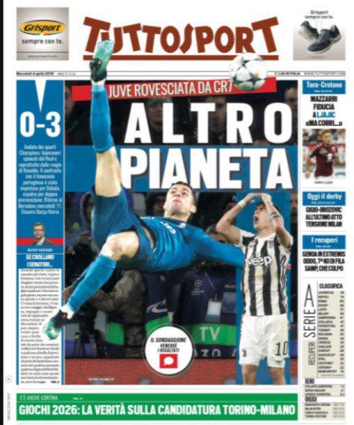 Ronaldo'nun golü gazete manşetlerinde 5