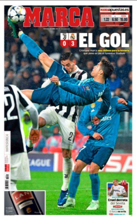 Ronaldo'nun golü gazete manşetlerinde 7