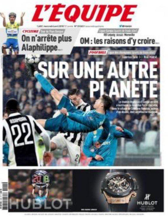 Ronaldo'nun golü gazete manşetlerinde 8