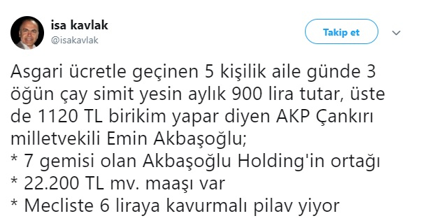 Çay simit hesabı yapan AKP'li vekile tepki yağdı 6
