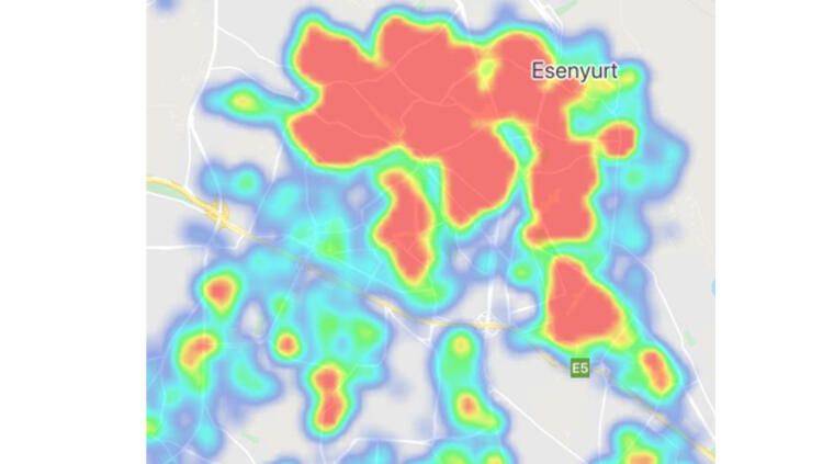 İstanbul Korona virüs yoğunluk haritası güncellendi 1