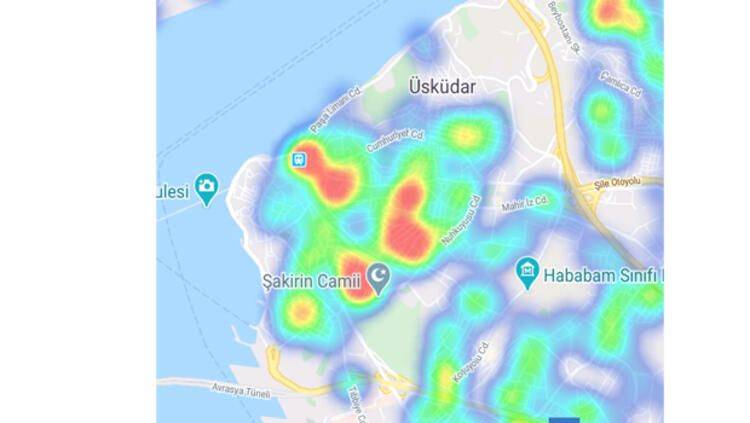 İstanbul Korona virüs yoğunluk haritası güncellendi 2