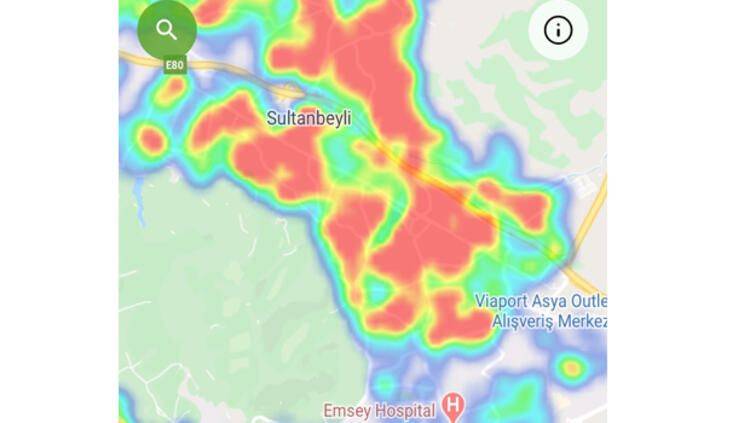 İstanbul Korona virüs yoğunluk haritası güncellendi 4