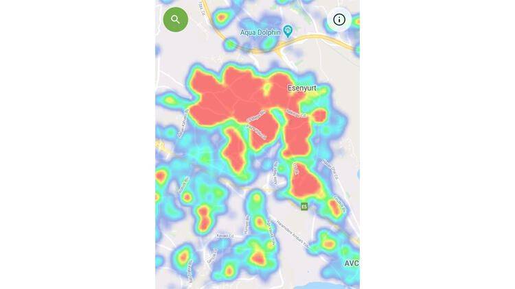 İstanbul Korona virüs yoğunluk haritası güncellendi 6