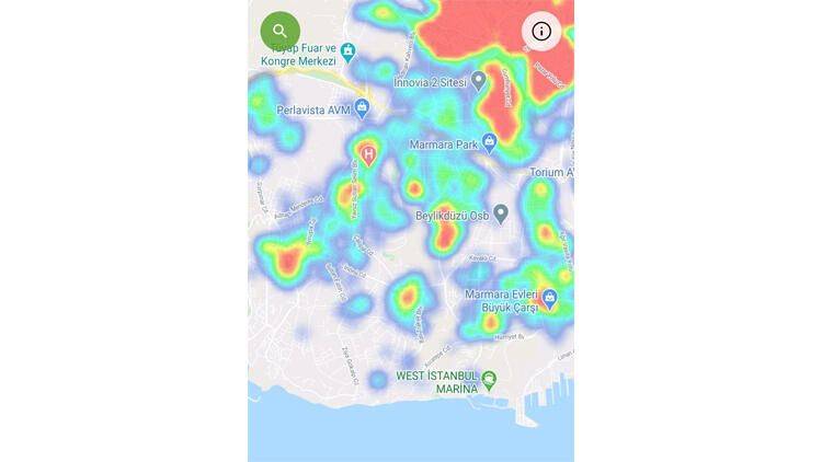 İstanbul Korona virüs yoğunluk haritası güncellendi 8