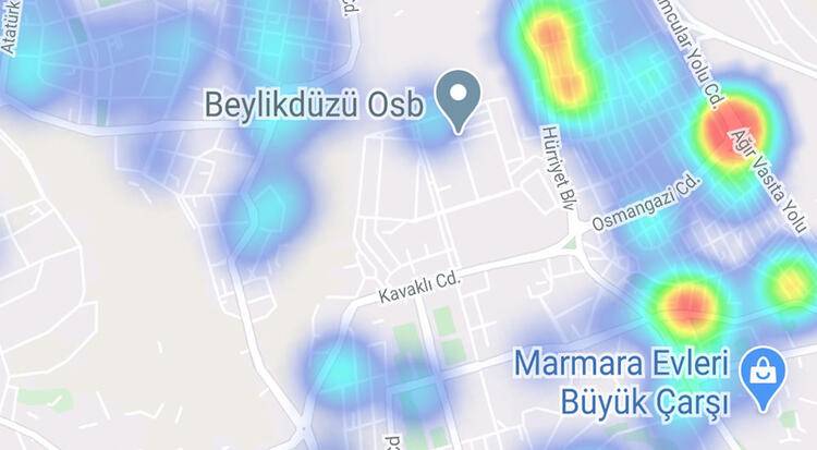 İstanbul'da korkutan tablo: İşte ilçe ilçe korona yoğunluk haritası 13