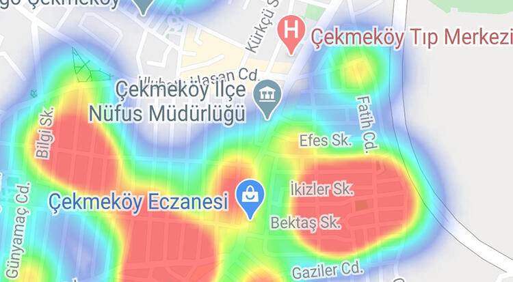 İstanbul'da korkutan tablo: İşte ilçe ilçe korona yoğunluk haritası 17