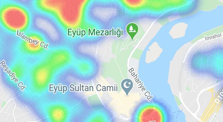 İstanbul'da korkutan tablo: İşte ilçe ilçe korona yoğunluk haritası 19