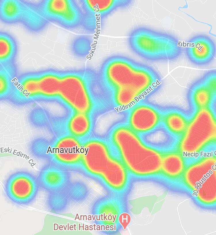 İstanbul'da korkutan tablo: İşte ilçe ilçe korona yoğunluk haritası 3