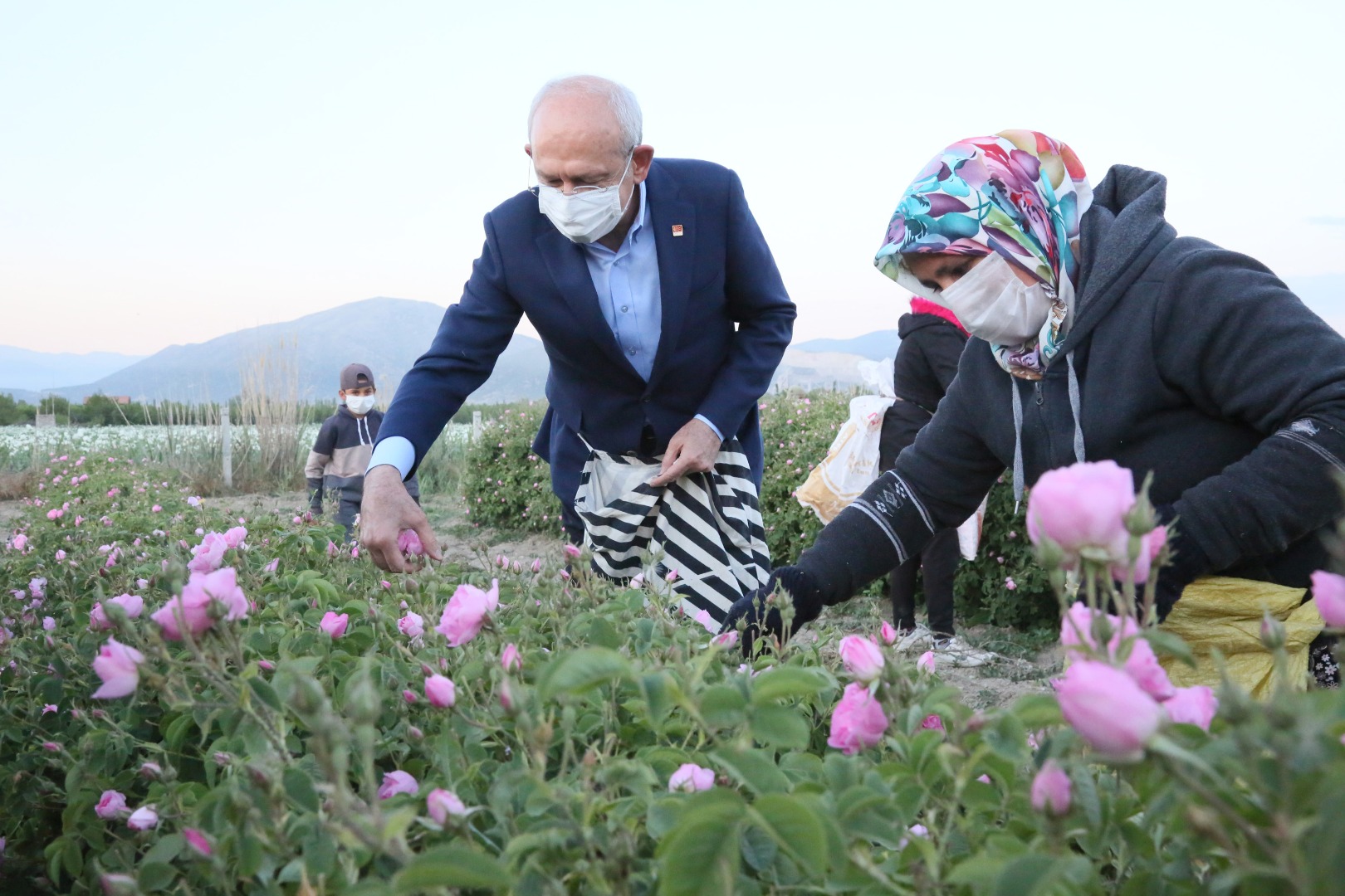 Kılıçdaroğlu gün doğumunda işçilerle gül topladı 6