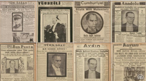 İşte 10 Kasım 1938 gazete manşetleri 1