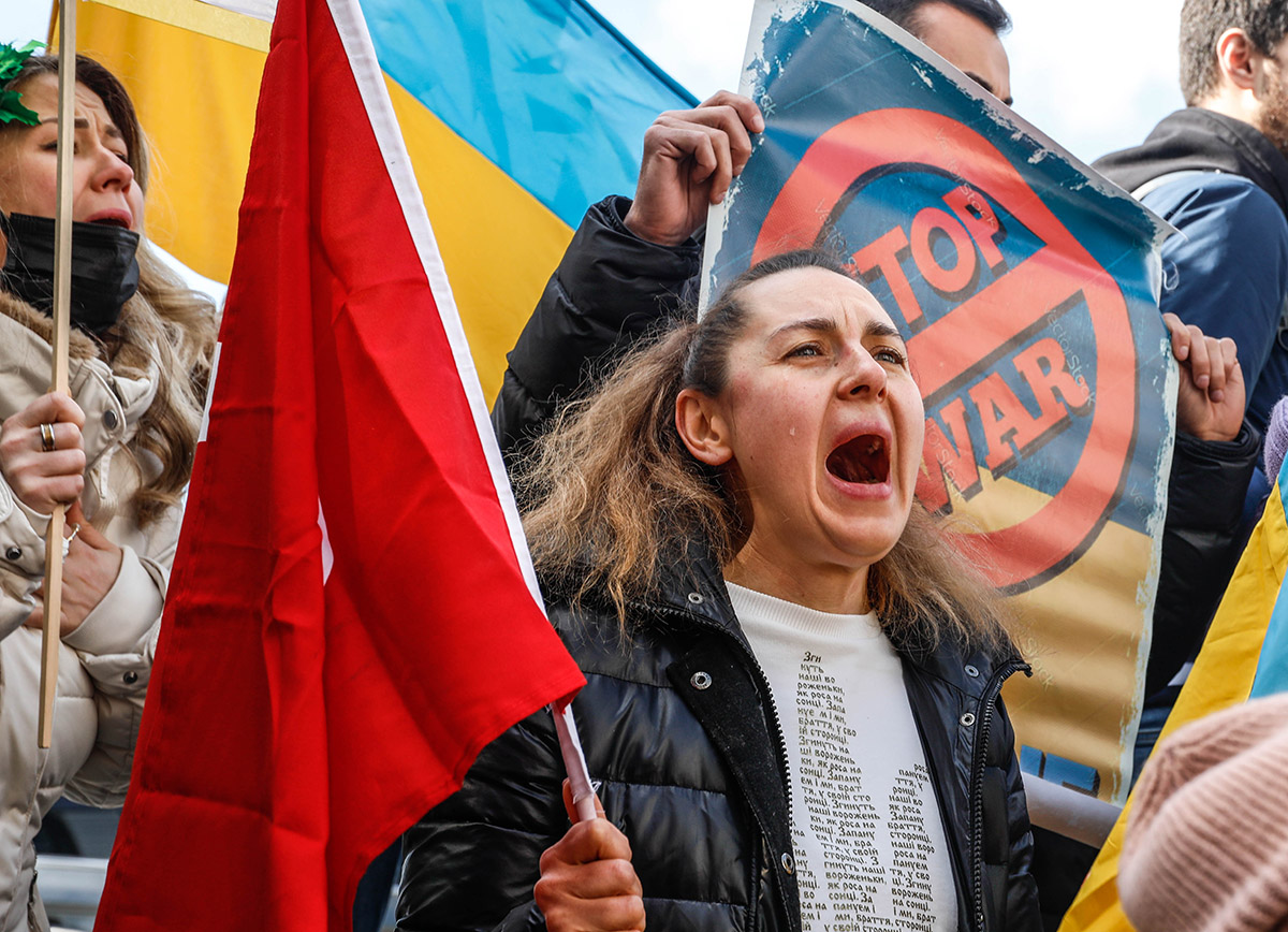 Beyoğlu'nda Rusya protestosu 7