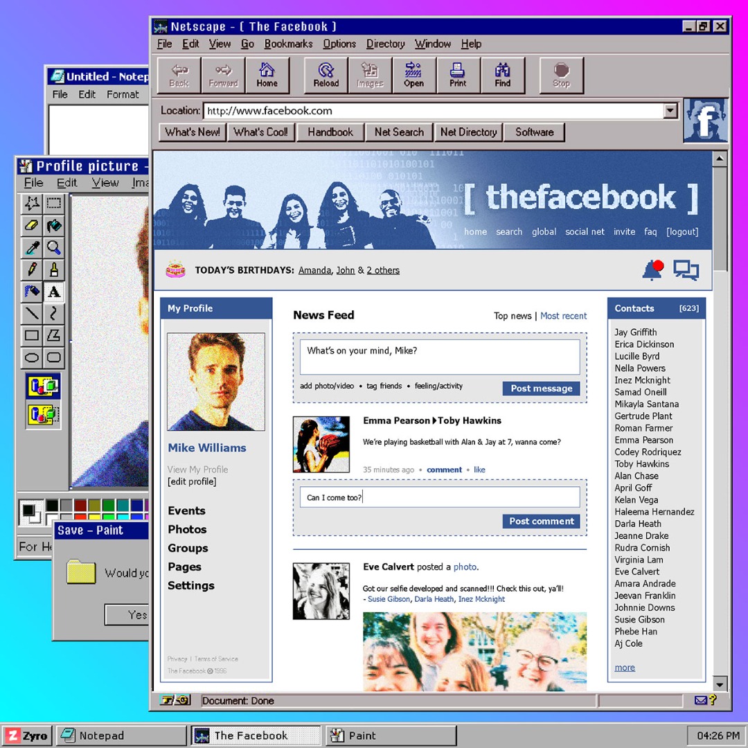 Sosyal medya uygulamaları 90'larda olsa site görünümü nasıl olurdu 5
