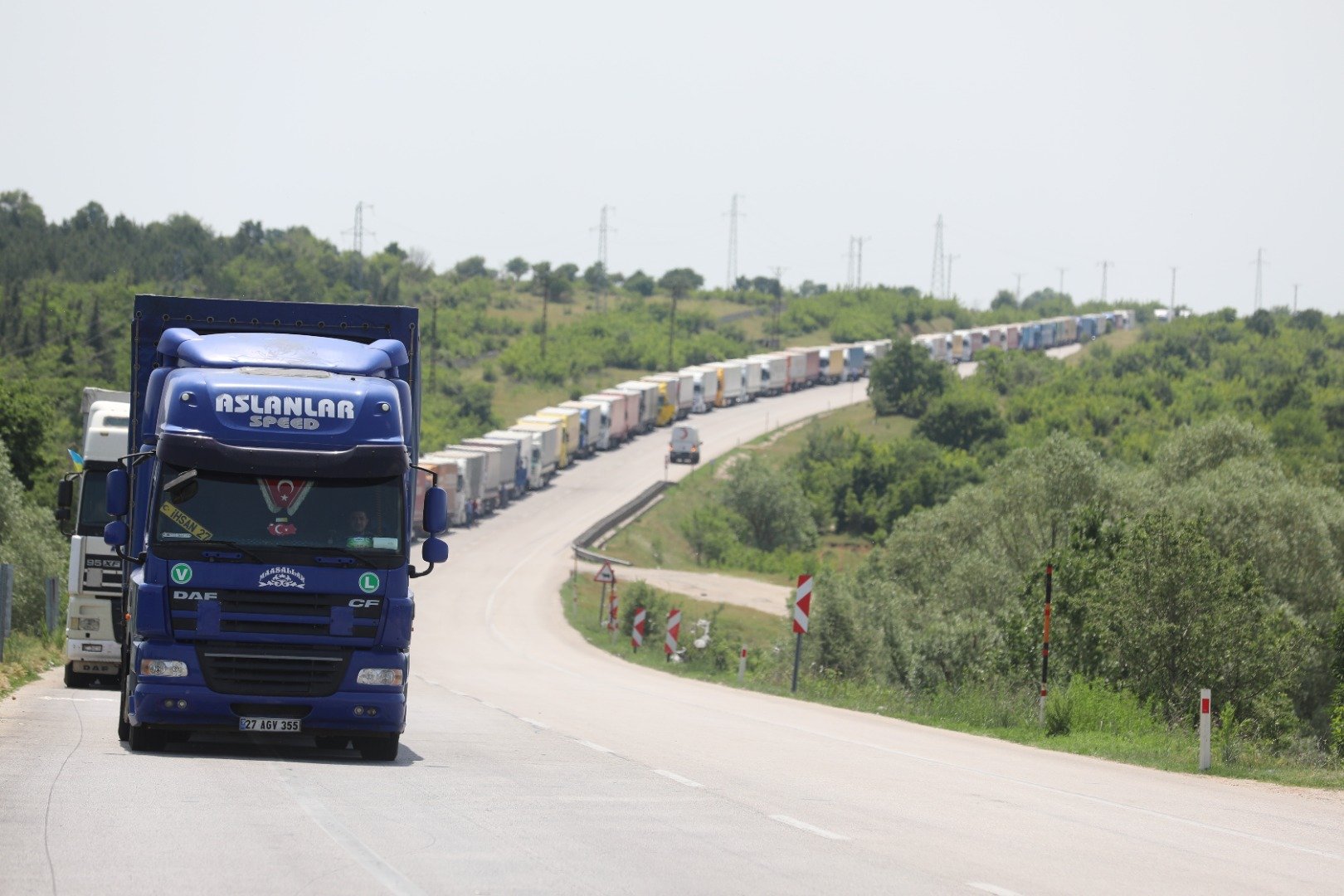 Bulgaristan sınırındaki tır kuyruğu 40 kilometreyi buldu 1