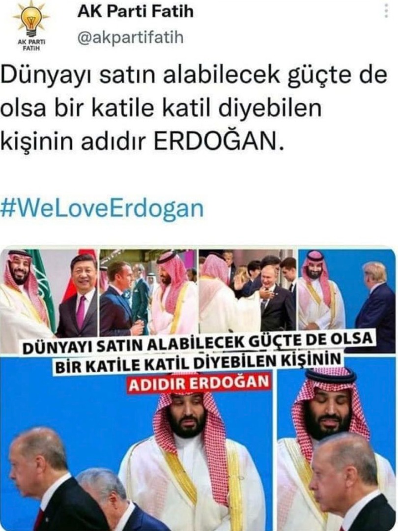 Türker Ertürk AKP'nin daha önce yaptığı Prens Selman paylaşımını çekmeceden çıkarıp masanın üstüne koydu 1
