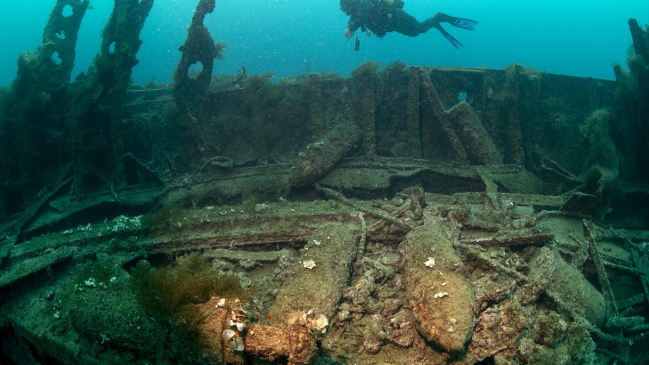 Çanakkale'de batırılan İngiliz amiral gemisi görüntülendi. 107 senedir burada yatıyor 16