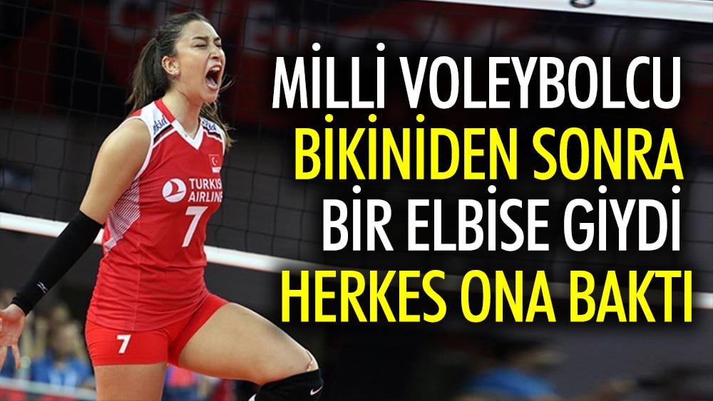 Milli voleybolcu Hande Baladın bikiniden sonra bir elbise giydi herkes ona baktı 1