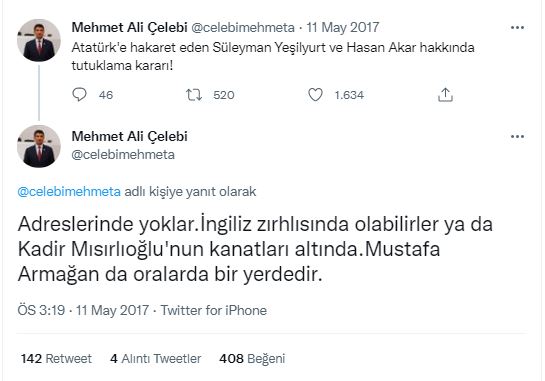 Mehmet Ali Çelebi'nin AKP aleyhine olan tweetleri sildiği ortaya çıktı | Diyanet, Berkin Elvan, Fesli Kadir 15