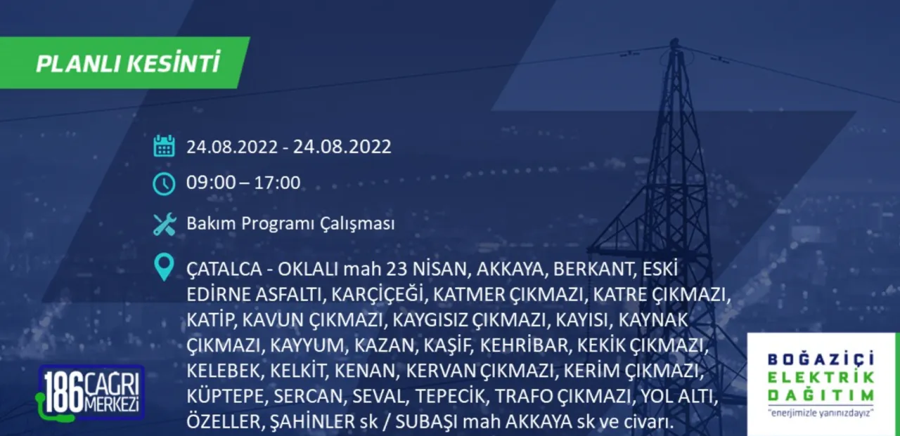 İstanbul Avrupa yakasında büyük elektrik kesintisi 23