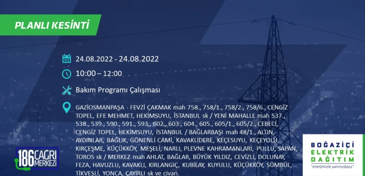 İstanbul Avrupa yakasında büyük elektrik kesintisi 12