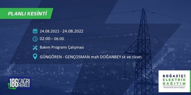 BEDAŞ elektrik kesintisini duyurdu. İstanbul'un yarısı karanlıkta kalacak 29