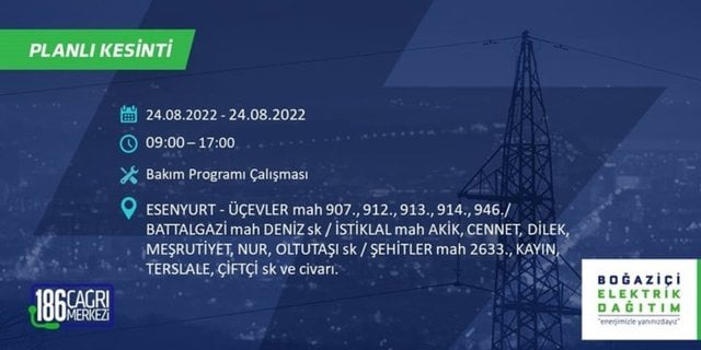 BEDAŞ elektrik kesintisini duyurdu. İstanbul'un yarısı karanlıkta kalacak 14