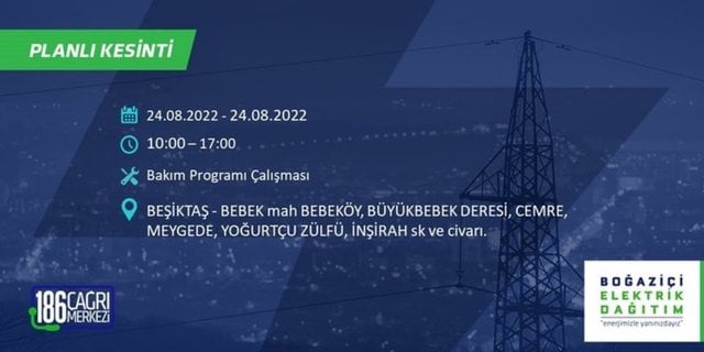 BEDAŞ elektrik kesintisini duyurdu. İstanbul'un yarısı karanlıkta kalacak 8