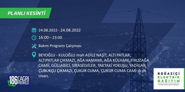 BEDAŞ elektrik kesintisini duyurdu. İstanbul'un yarısı karanlıkta kalacak 9