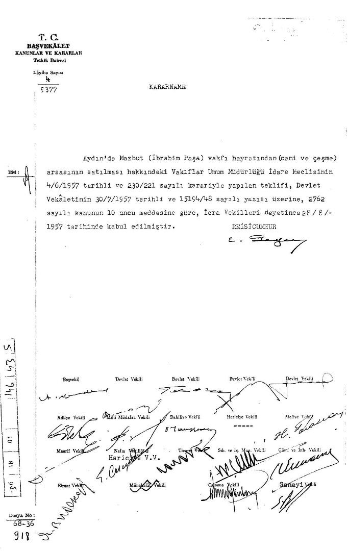 Tarihçi Ümit Doğan Adnan Menderes döneminde satılan camilerin belgelerini yayınladı 18