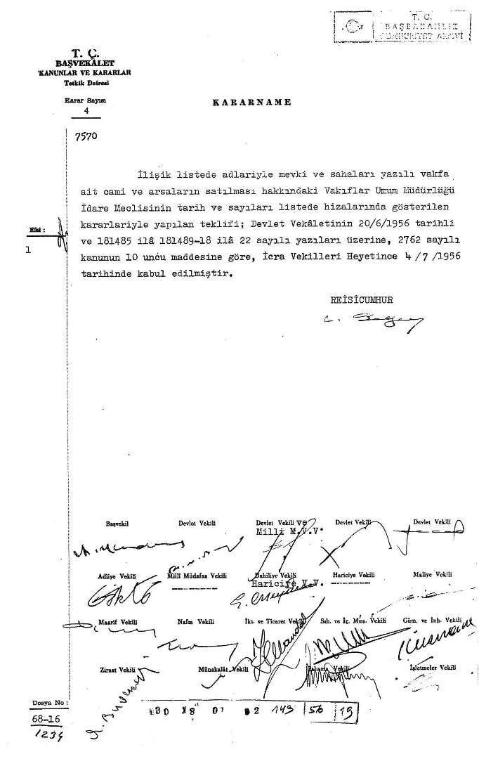 Tarihçi Ümit Doğan Adnan Menderes döneminde satılan camilerin belgelerini yayınladı 19