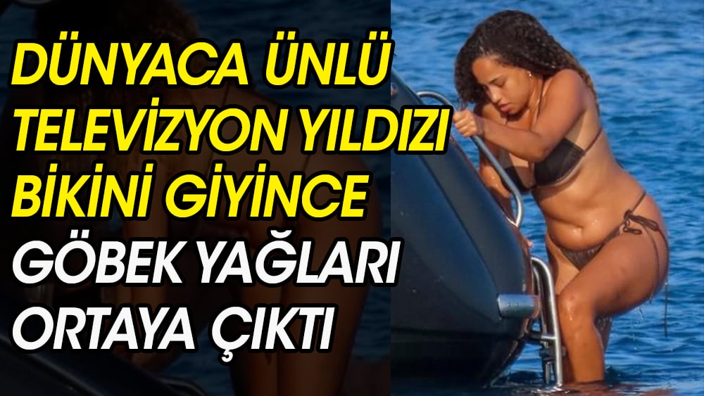 Dünyaca ünlü televizyon yıldızı bikini giyince göbek yağları ortaya çıktı. 1