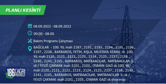 İstanbul'da 10 saatlik elektrik kesintisi: Hangi ilçeler karanlıkta kalacak 38