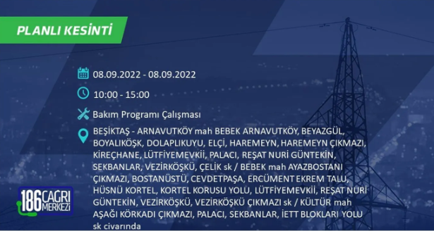 İstanbul'da 10 saatlik elektrik kesintisi: Hangi ilçeler karanlıkta kalacak 33