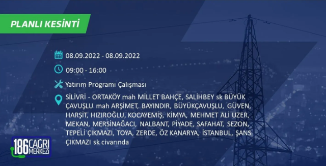 İstanbul'da 10 saatlik elektrik kesintisi: Hangi ilçeler karanlıkta kalacak 8