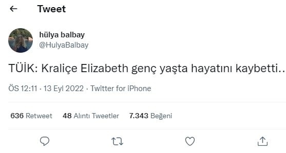 Unutulmaz espiriyi yine sosyal medya patlattı. TÜİK Kraliçe Elizabeth genç yaşta hayatını kaybetti 4