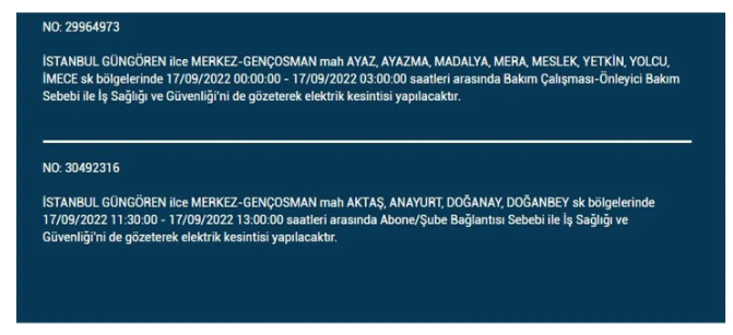 BEDAŞ açıkladı. İstanbul'da 17 Eylül Cumartesi elektrik kesintisi olacak ilçeler 21