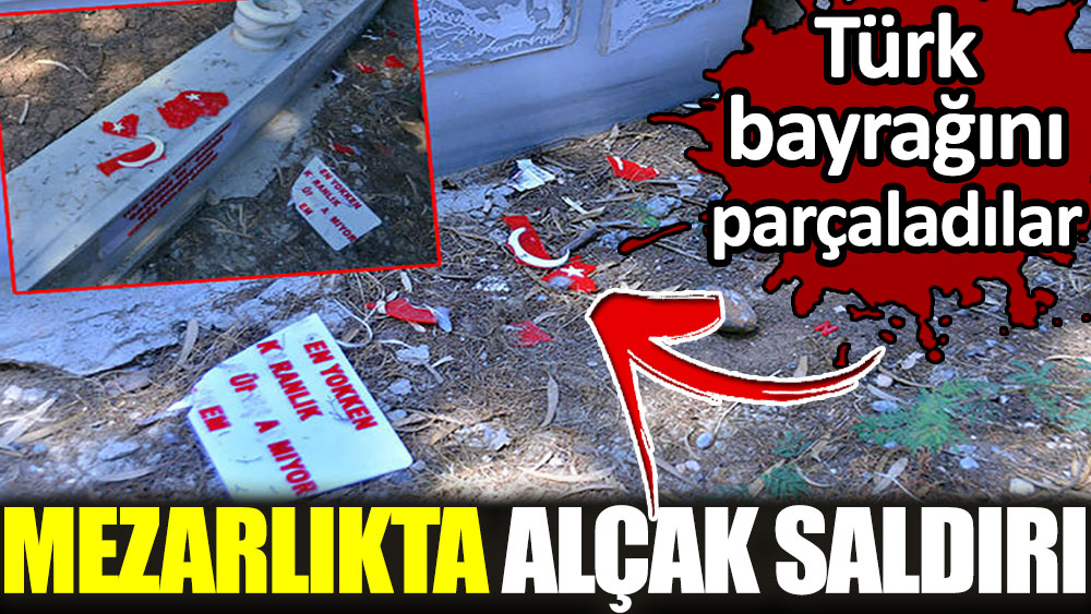 Mezarlıkta alçak saldırı. Türk bayrağını parçaladılar 11